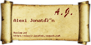 Alexi Jonatán névjegykártya